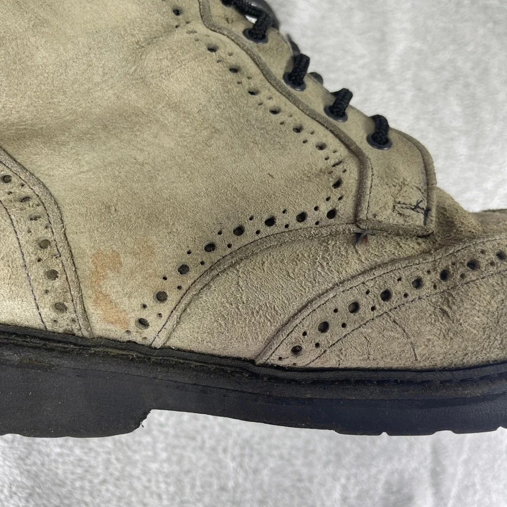 Allen Edmonds Boots Men 11.5 Gray Long Branch Wingtip Distressed Suede Lace Up